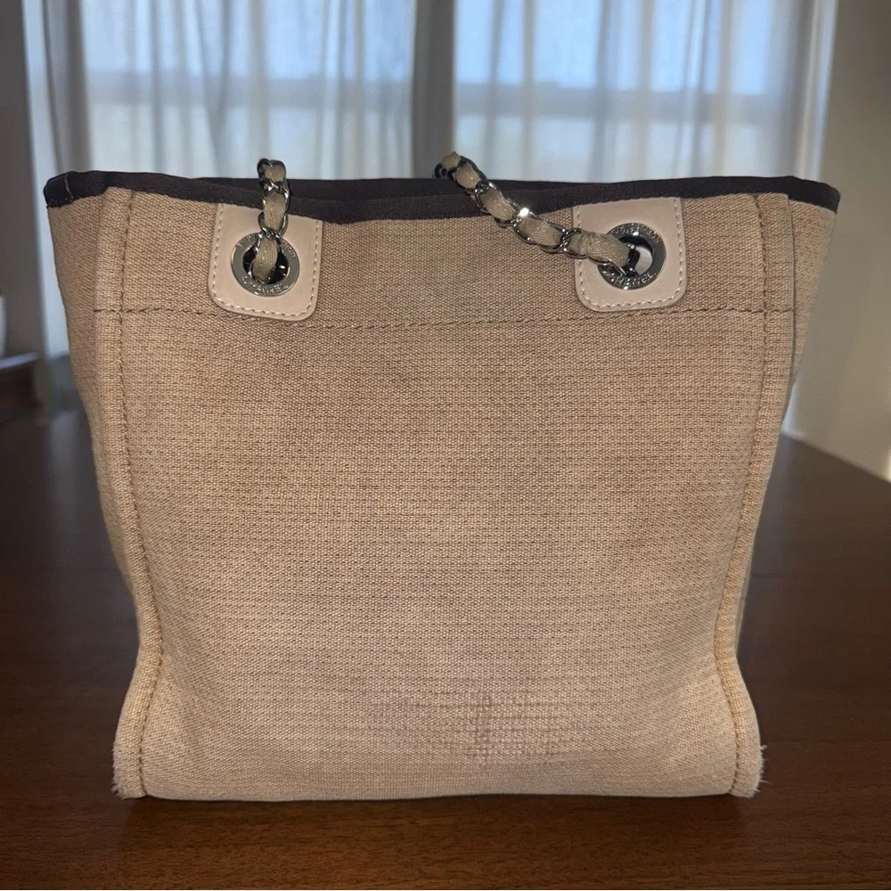 CHANEL Mini Deauville Canvas Tote | 100% Authentic - Picture 10 of 14